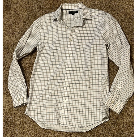 Banana Republic Other - Banana Republic Slim Fit Button-Down Shirt Size Medium Navy and Pink Check